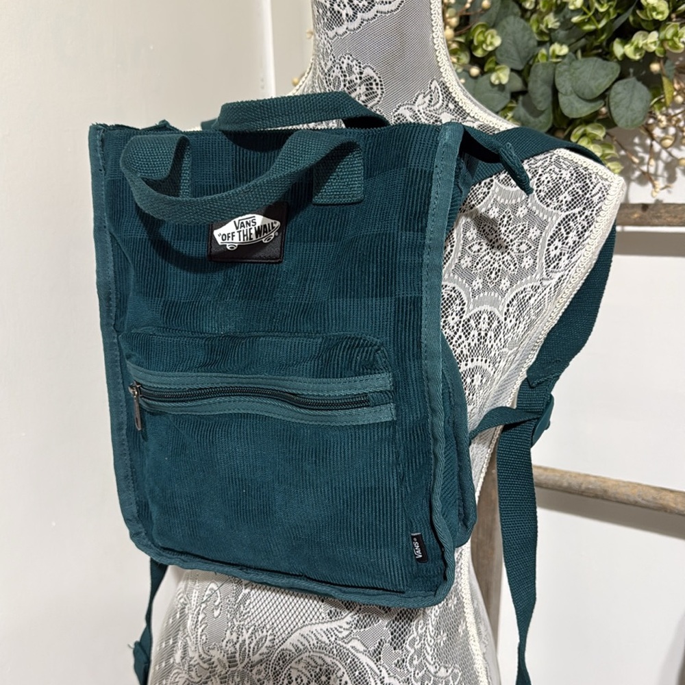 Vans Green Corduroy Mini Backpack - Casual Bag - Picture 13 of 13